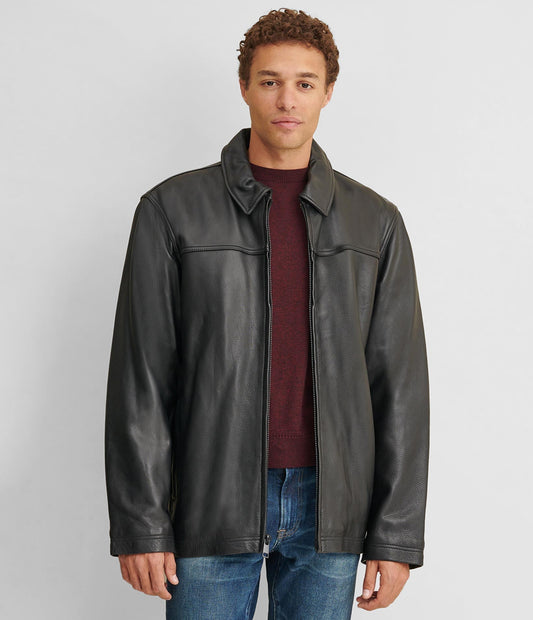 Big & Tall Leather Jacket With Thinsulate Lining