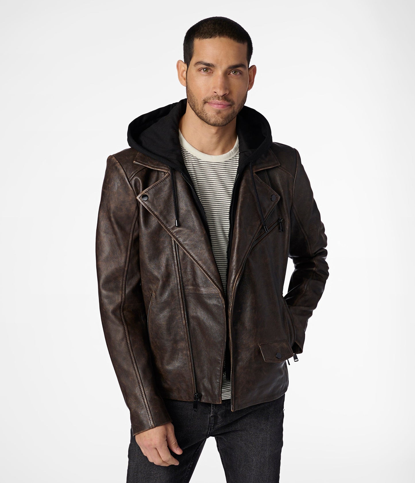 Jaxson Hooded Moto Jacket